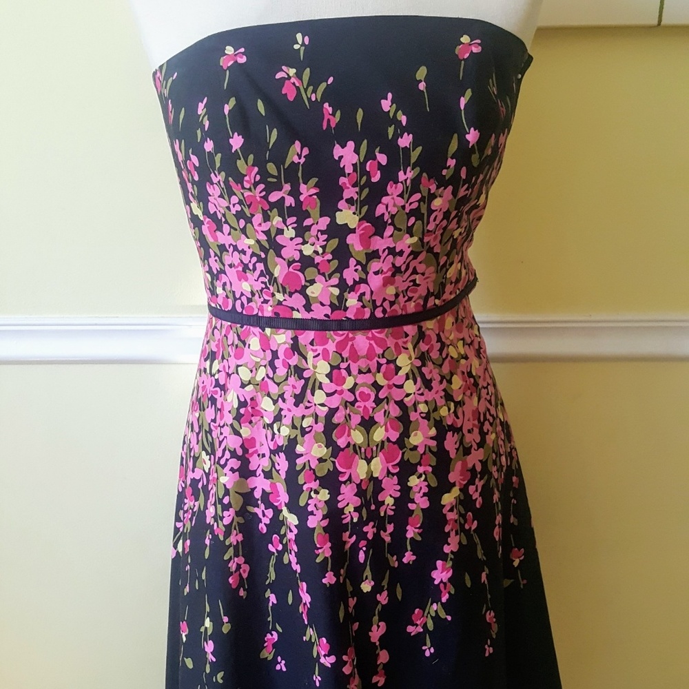 Strapless floral dress from The Loft.